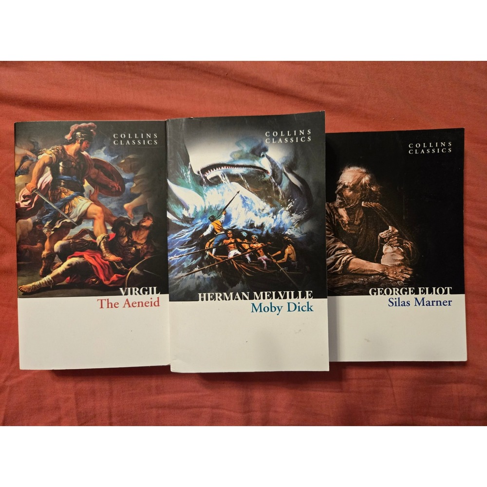Collins Classics Book Set 3pc Moby Dick The Aeneid Silas Marner Paperbacks